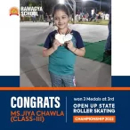 3rd Open UP state roller skating championship 2022: Ms. Jiya Chawla won 3 medals