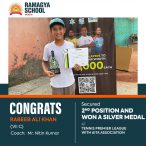 Rabeeb Ali Khan Wins Silver at Tennis Premier League Championship