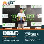 Rabeeb Ali Khan Secures 1st Position and a Gold medal at Tennis Premier League