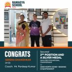 Serena Dhandhkar from secured 2nd position, silver medal and qualified for Nationals at CBSE North Zone-1 Boxing Championship