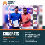 Pragyan Bhati secured 2nd position and a Silver medal at SFA Tennis Championship 2024