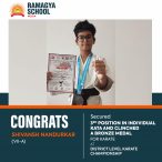 Congrats to Shivansh Nandurkar for winning Bronze at District Level Karate Championship  