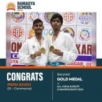  Prem Singh of XI-C Wins Gold Medal at All India Karate Championship 2024