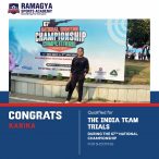 Karika Qualifies for India Team Trials at 67th National Championship for Shooting